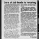 Lure of job leads to hoboing, a true story by C.S. (Stanley) COFFMAN.